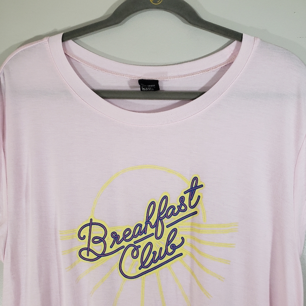 FREE PRESS pink Breakfast Club graphic tshirt - Picture 2 of 7